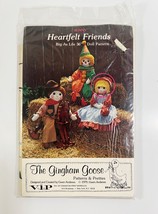 Vintage 1979 The Gingham Goose Heartfelt Friends Jenny Country Doll Pattern 36&quot; - $10.88