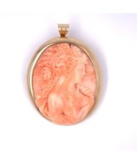 Carved Coral Cameo Pendant set in 10k Gold 2-3/16&quot; x 1-5/8&quot; 38.9g - $4,188.89 CAD