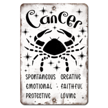 Cancer Aluminum Metal Sign - Crab Birthday Zodiac Constellation Astrology - $21.59