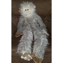 BIG Monkey Plush Frosted Gray White Stuffed Animal Fine Toy Hanging 38&quot; Long - £65.91 GBP