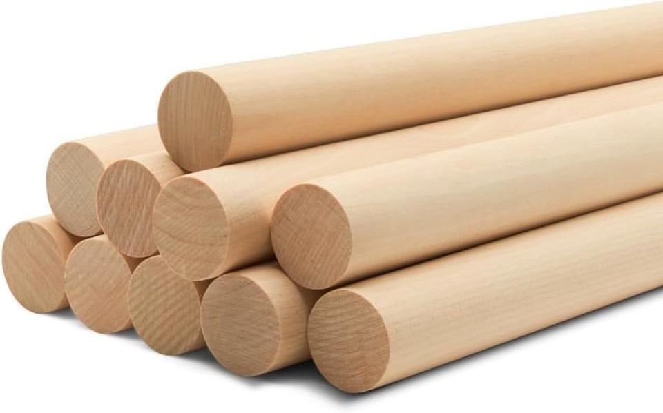 Wooden Dowel Rods Set - Birch Natural Long Thin Dowels - $29.99+