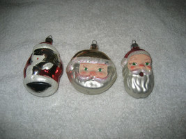 3 Vintage Santa Claus Christmas Ornament 3&#39;&#39; to 3 1/2&#39;&#39; tall - £23.64 GBP