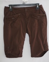 BE FUGO BROWN BERMUDA SHORTS SIZE 9 COTTON SPANDEX POCKETS #8637 - £5.38 GBP