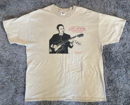 Chet Atkins T Shirt Adult XL Tan Short Sleeve Cotton Nashville TN Countr... - $18.69