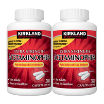 2 Pack Kirkland Signature Extra Strength Acetaminophen 500 mg., 1,000 Caplets - £15.72 GBP