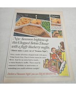 Swanson Dinner Mom with Candle in Dinner for son cat Vintage Print Ad 1967 - $9.98