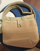 Americana by Sharif Beige Woven Straw/Raffia &amp; Leather Shoulder/Cross-body Bag - $14.01