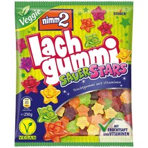 Storck Nimm2 Laugh Gummies: Sour Stars Star Shaped Gummies 250g Vegan -FREE Ship - £8.53 GBP