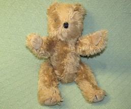 Vintage Ty 1989 Jointed Teddy Bear 16" Stuffed Animal Golden Brown Furry Tan Toy - $16.20