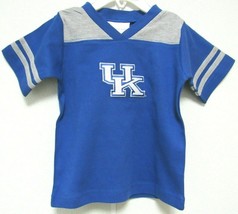 NCAA Kentucky Wildcats White KU Logo Gray/Blue Football Tee Two Feet Ahe... - $22.95
