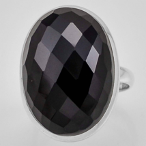 Sale, Beautiful Black Onyx Ring, 925 Silver, Size 6.5 US - $28.00