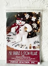 Indygo Junction Mr. Sparkle &amp; Snow Village Pattern-Tree Skirt  Snowman  Ornament - £11.10 GBP