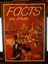 Vintage 1967 3M Bookshelf Series Board Game Facts In Five Collectors Family Fun - $19.17