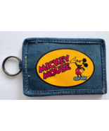 Disney Denim Luggage Backpack Tag  Holder Mickey Mouse 3.25 x 5 inch - $18.04 CAD