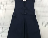 Vintage Butte Knit Tank Dress Womens 12 Navy Blue Open Panel Front and S... - $29.69