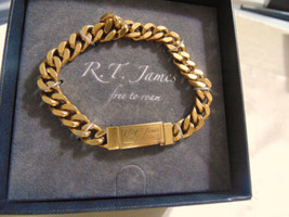 R.T. James Gold-Tone Link Bracelet RBX103 $48 - £20.11 GBP