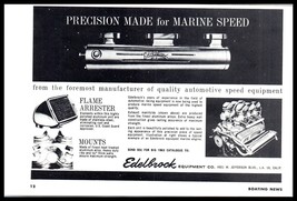1963 Magazine Print Ad - Edelbrock &quot;Precision Made Marine Speed&quot; A5 - $3.79