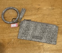 Simply Southern Collection Zip Banglewall Snake Wallet/Wristlet Silver N... - $24.74