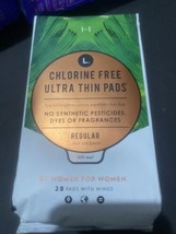 L. Chlorine Free Ultra Thin Regular Absorbency Pads with Wings 28 Count ! - £5.40 GBP