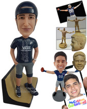 Personalized Bobblehead Skateboarder Wearing His Safety Kit - Sports &amp; Hobbies S - £82.78 GBP