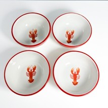 BAR HARBOR Lobster by Crate and Barrel 6 1/2 x 3&quot; Chowder Bowl, Set of 4 - £42.56 GBP
