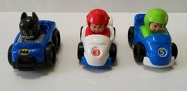 Fisher Price Little People Wheelies Replacement Cars And Batman In Blue Car - $18.51