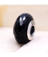 Black Fascinating Faceted Murano Glass Charm Bead For European Bracelet - $13.70 CAD