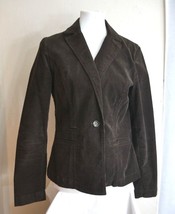 CAbi  Brown Corduroy One Button Blazer Fitted Jacket Womens Size Medium - £33.85 GBP