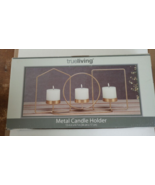 True Living Metal Candle Holder  3 Votive Holder Gold - $9.49