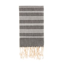 Bello Turkish Beach Towel, Sultan Peskir Black Handwoven Peshtemal, 39 x... - $27.95