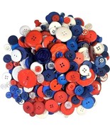Resin Buttons 4th of July Jewelry Making Sewing Supplies Red White Blue ... - $20.99 CAD