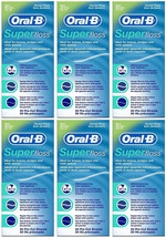 300 Oral-B Super Floss Pre-Cut Strands Dental Floss Mint, 50ct each  (pack of 6) - £18.56 GBP