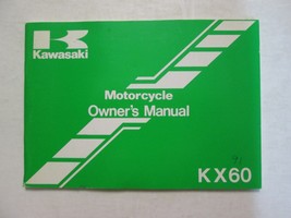 1991 Kawasaki KX 60 Motorcycle Owner&#39;s Manual Kawasaki KX60 OEM USED 91 OWNERS - $24.98