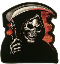 Grim Reaper Skull Angel of Death Back Biker Embroidered Patch - by Patch Squad ( - £9.61 GBP