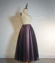 Black Pink Long Tulle Skirt Outfit Women Custom Plus Size Fluffy Tulle Skirt image 5