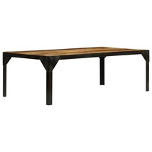 Coffee Table Solid Rough Mango Wood and Steel 110 cm - £98.38 GBP