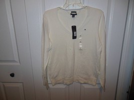 Ladies NWT Tommy Hilfiger Ivory Long Sleeved Top Large - £15.72 GBP