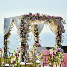 4 Post Adjustable Canopy Chuppah Mandap Wedding Photo Backdrop Frame DIY... - $292.99
