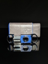 Brizard and Co. - Blue Ostrich and Grey Leather Cigar Case and V-Cutter image 9