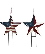 4th of July Metal Barn Star Yard Sign Outdoor Lawn Decor, Patriotic US F... - £20.10 GBP