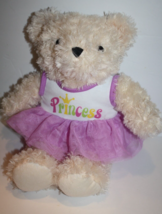 Dan Dee Princess Purple Dress Teddy Bear 17&quot; Cream Swirl Plush Stuffed Soft Toy - £17.48 GBP