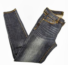 Bebe Blue Heartbreaker Skinny Denim Stretch Mid Rise Jeans Women&#39;s Pants Size 28 - £10.39 GBP