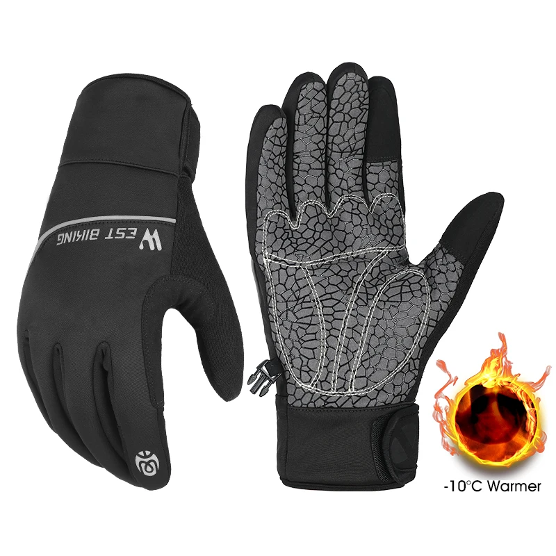 WEST BI Bike Gloves Thicken Warm Touch Screen Men Women Cycling Winter Gloves  R - £83.18 GBP