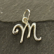 Sterling Silver Initial Charm Letter M 14x13mm - $13.00