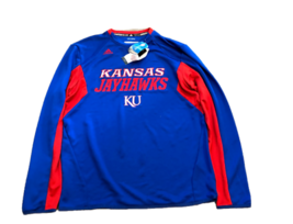 NWT Kansas Jayhawks adidas Climalite Sideline Medium Crew Sweatshirt Shirt - £31.10 GBP