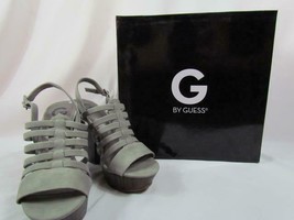 NIB G by Guess Seany Strappy Heel Sling Back Gladiator Sandal Gray 100M ... - £10.61 GBP