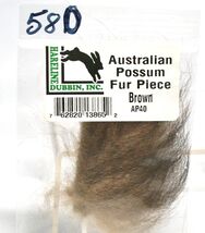 Hareline Dubbin Australian Possum Fur Piece Brown #580 - €2,52 EUR