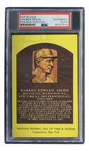 Warren Spahn Signé 4x6 Milwaukee Braves Hall Of Fame Plaque Cartes PSA / - £62.02 GBP