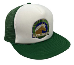 Vintage Haflingers Hat Cap Snap Back Green Mesh Trucker Horse Patch One Size - £15.63 GBP