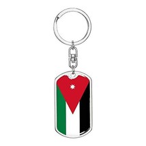 Jordan Flag Swivel Keychain Dog Tag Stainless Steel or 18k Gold - £40.59 GBP